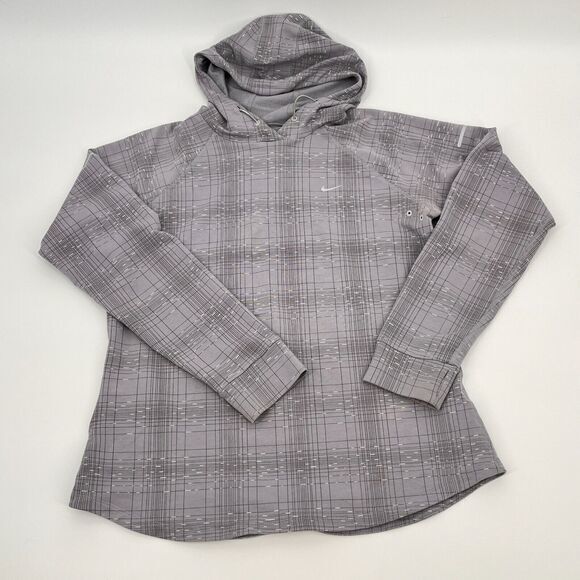 Nike Dri-Fit Run Jog Vented Hoodie Reflective Size L Long Sleeve Reflective Gray - Picture 7 of 13
